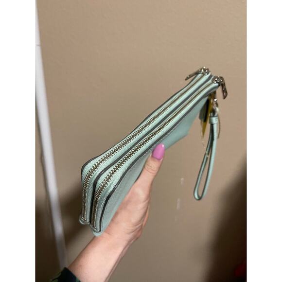 Coach Porch Blue Double Zip Wallet - Picture 3 of 6